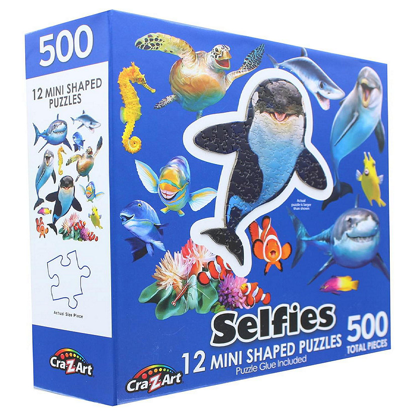 Ocean Selfies Collection of 12 Mini Shaped Puzzles  500 Pieces Total Image