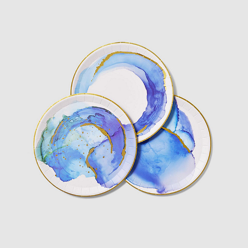 Ocean Watercolor Large Plates (10 per pack) Image