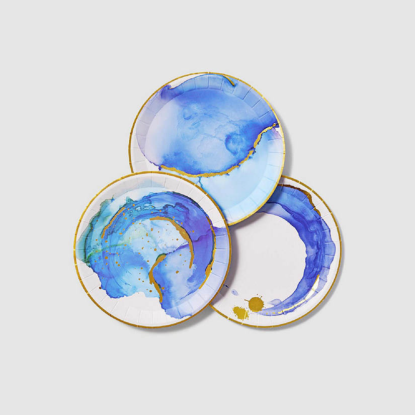 Ocean Watercolor Small Plates (10 per pack) Image