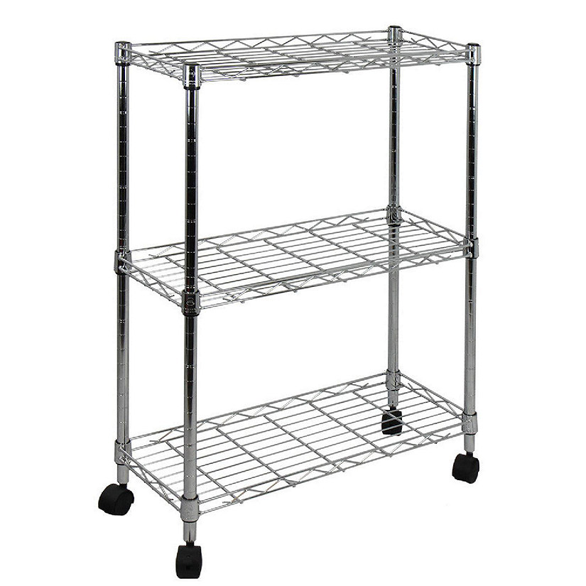 Oceanstar 3-Tier Shelving All-Purpose Utility Cart, Chrome Image