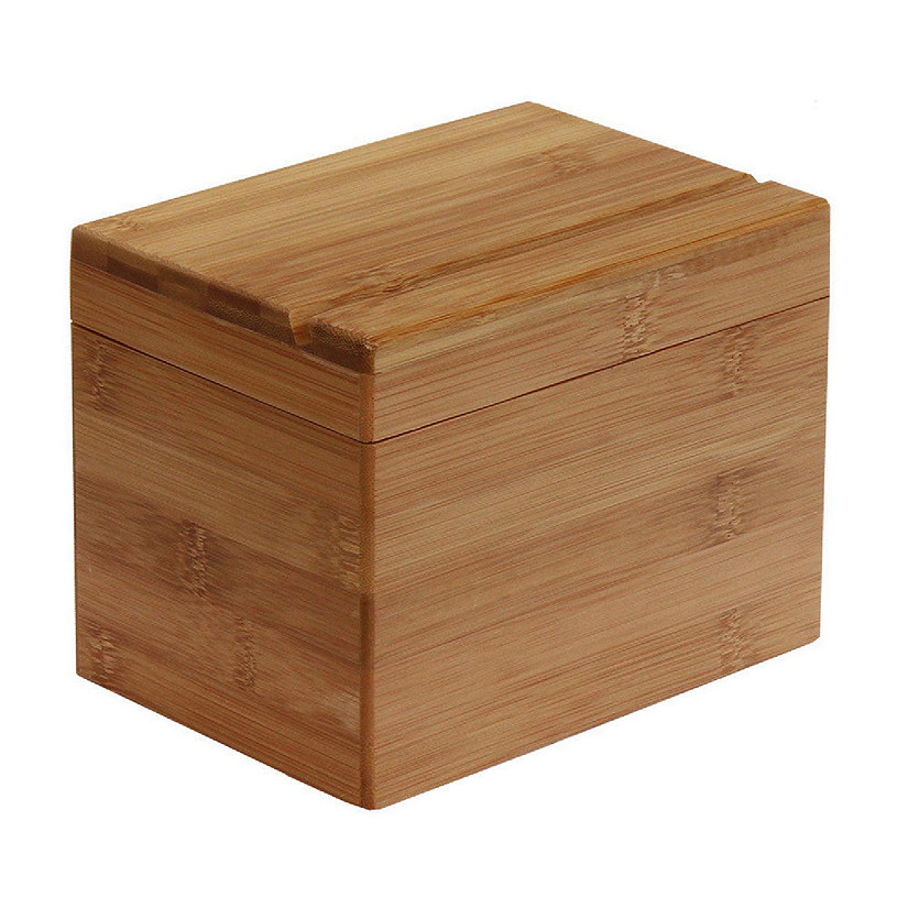 Oceanstar Bamboo Recipe Box with Divider Image