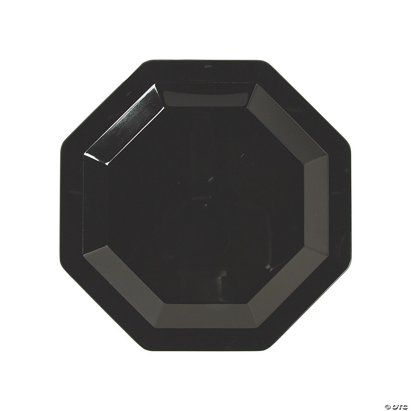 Octagon Black Plastic Dessert Plates Oriental Trading