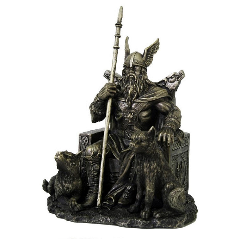 Odin Sitting on Throne Figurine New Norse Mythology King of Asgard Image