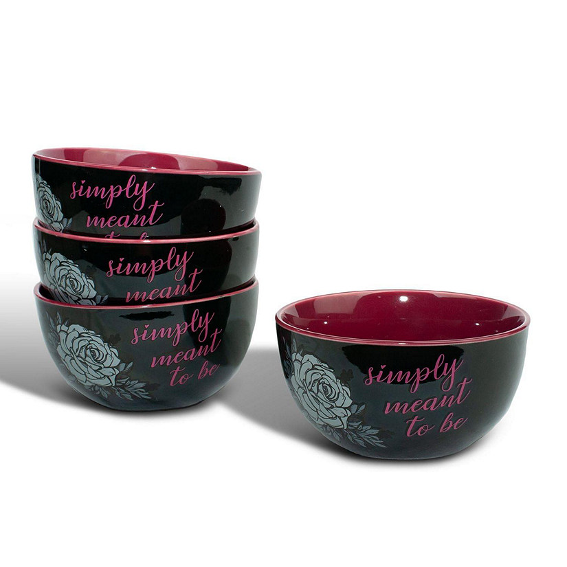 OFFICIAL Nightmare Before Christmas Ceramic Bowl  Feat. Jack & Sally  Set of 4 Image