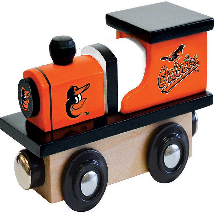 Officially Licensed MLB Baltimore Orioles Wooden Toy Train Engine For Kids Image