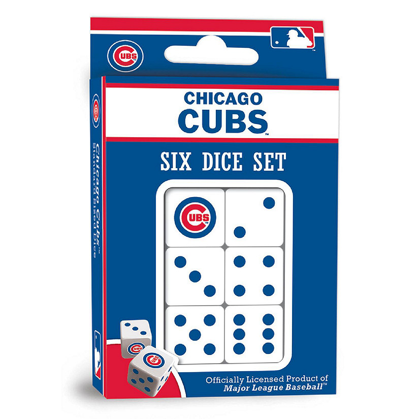 Officially Licensed MLB Chicago Cubs 6 Piece D6 Gaming Dice Set Image