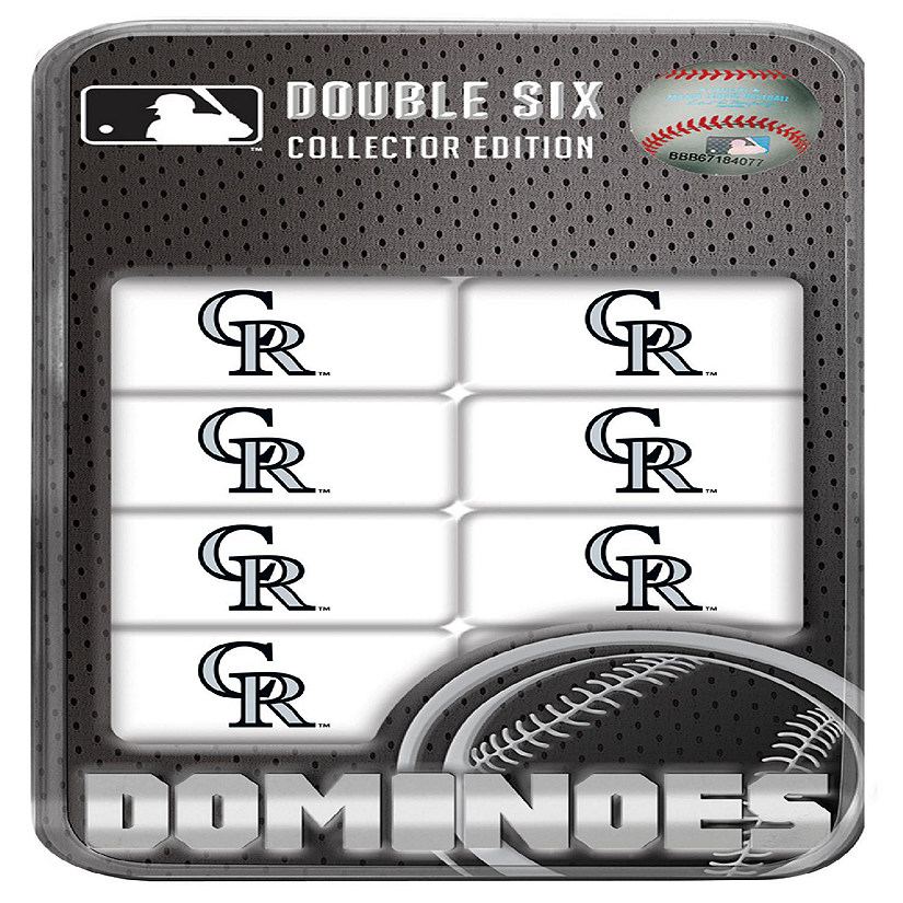 Officially Licensed MLB Colorado Rockies 28 Piece Dominoes Game Image