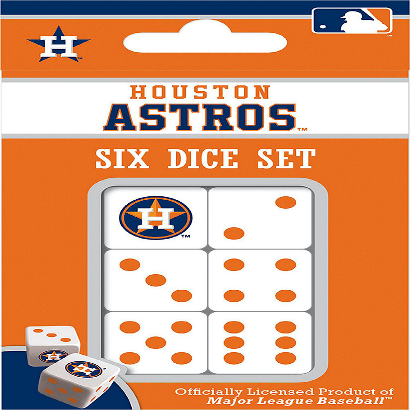 Officially Licensed MLB Houston Astros 6 Piece D6 Gaming Dice Set Image