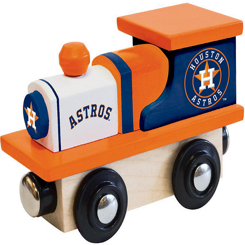 Officially Licensed MLB Houston Astros Wooden Toy Train Engine For Kids Image