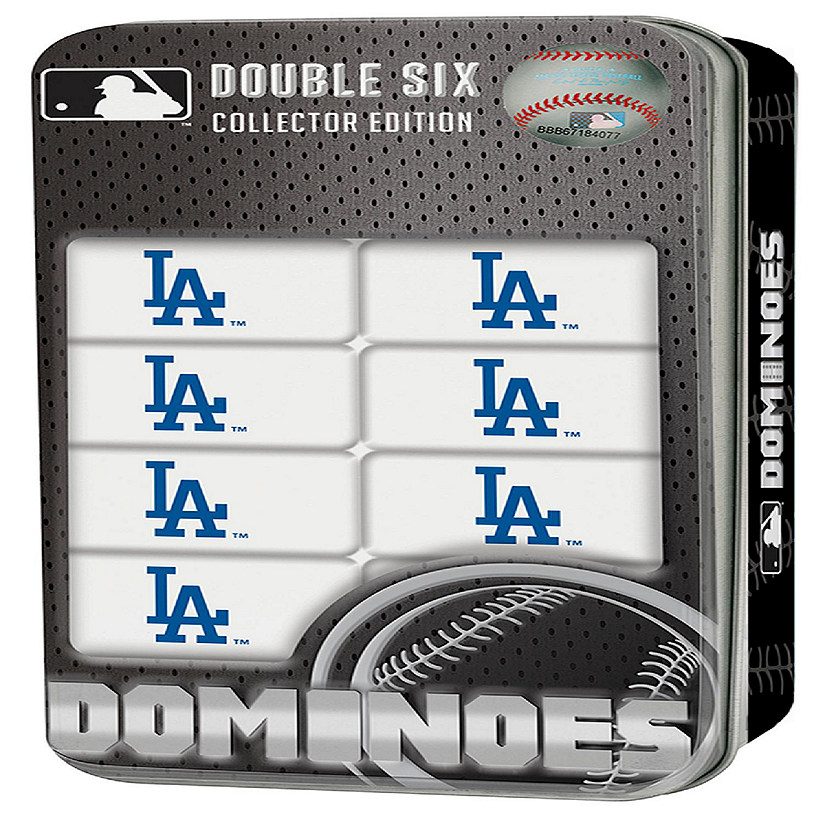 Officially Licensed MLB Los Angeles Dodgers 28 Piece Dominoes Game Image