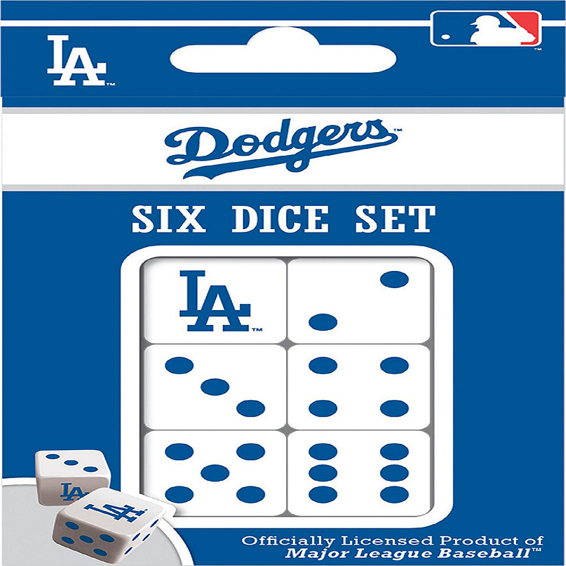 Officially Licensed MLB Los Angeles Dodgers 6 Piece D6 Gaming Dice Set Image