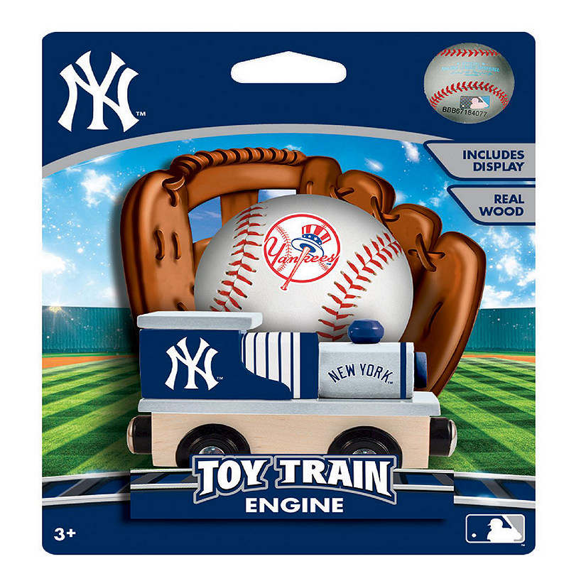 Officially Licensed MLB New York Yankees Wooden Toy Train Engine For Kids Image