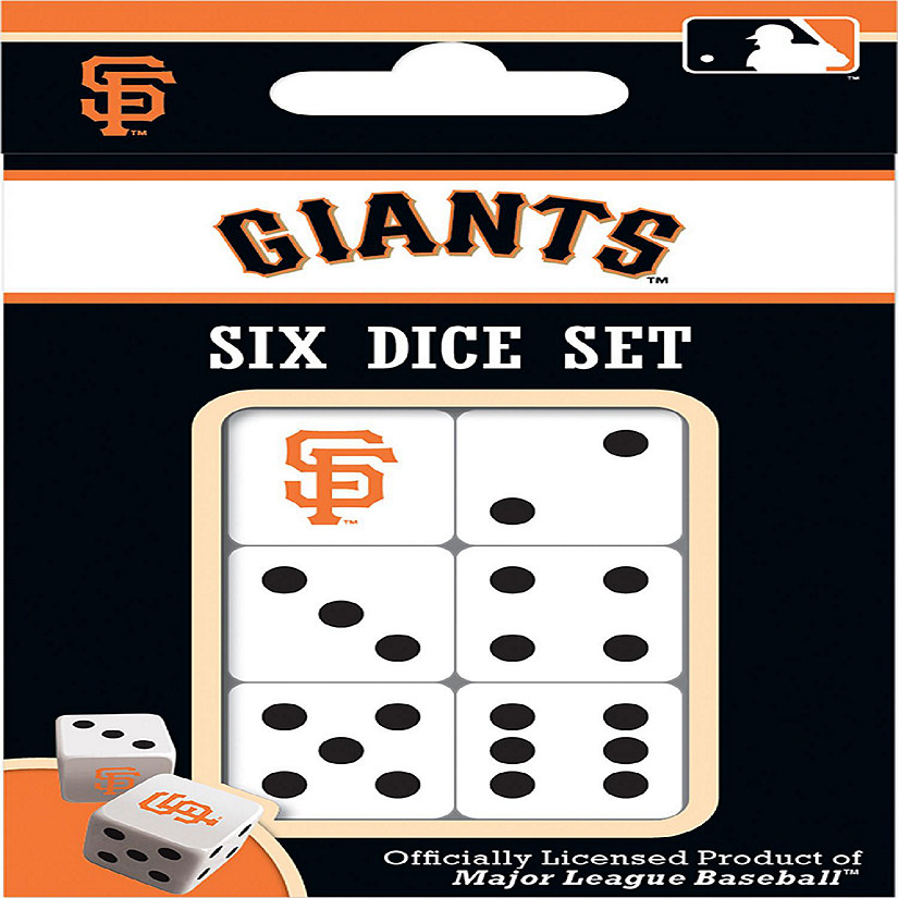 Officially Licensed MLB San Francisco Giants 6 Piece D6 Gaming Dice Set Image