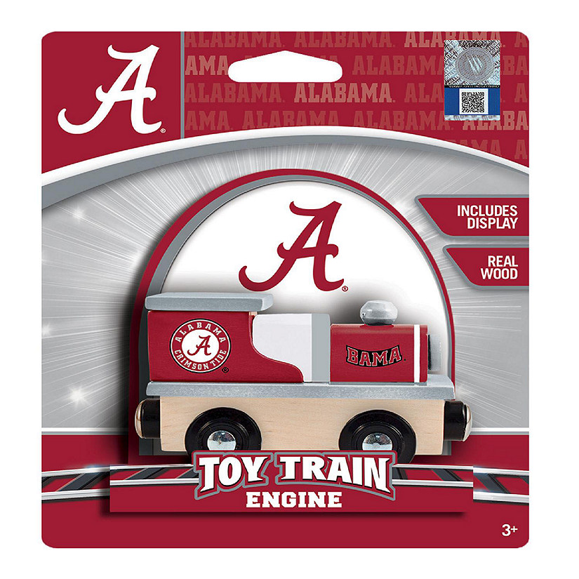 Officially Licensed NCAA Alabama Crimson Tide Wooden Toy Train Engine For Kids Image