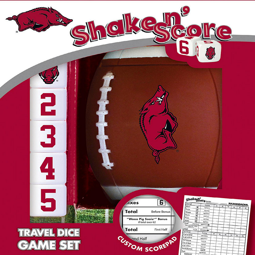 Officially Licensed NCAA Arkansas Razorbacks Shake N Score Dice Game Image