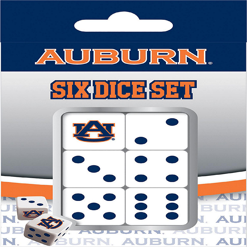 Officially Licensed NCAA Auburn Tigers 6 Piece D6 Gaming Dice Set Image