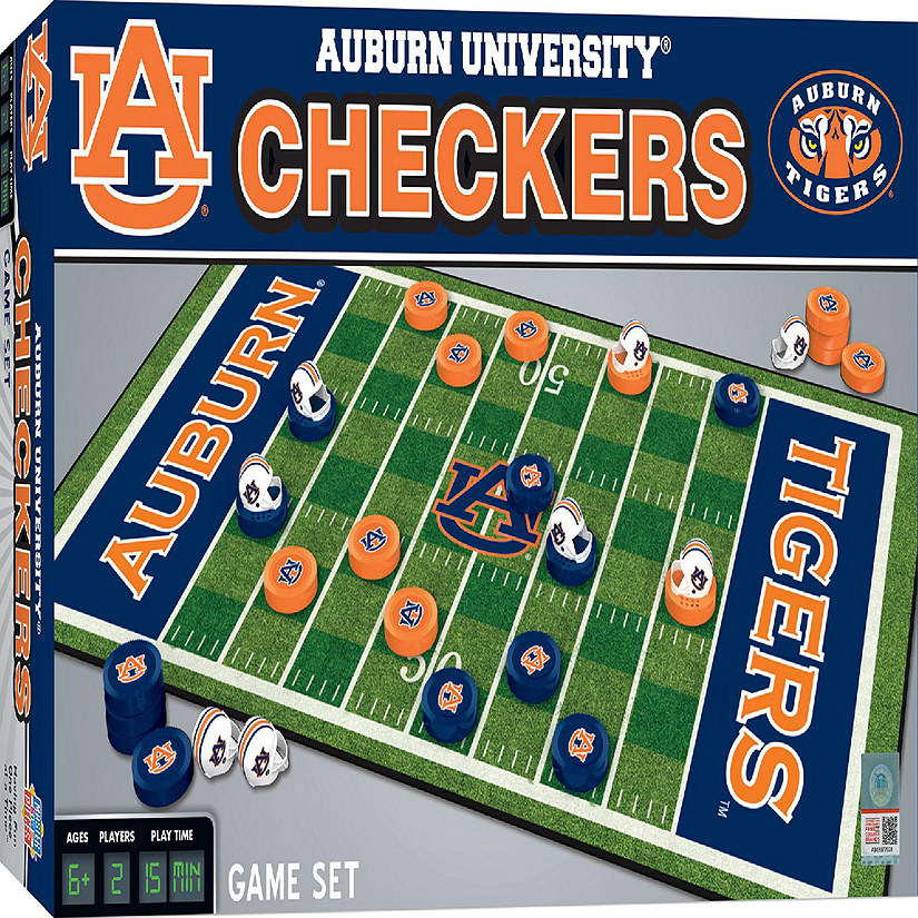 Officially licensed NCAA Auburn Tigers Checkers Board Game ages 6+ Image