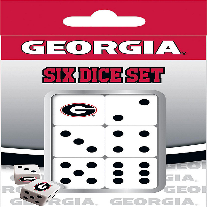 Officially Licensed NCAA Georgia Bulldogs 6 Piece D6 Gaming Dice Set Image