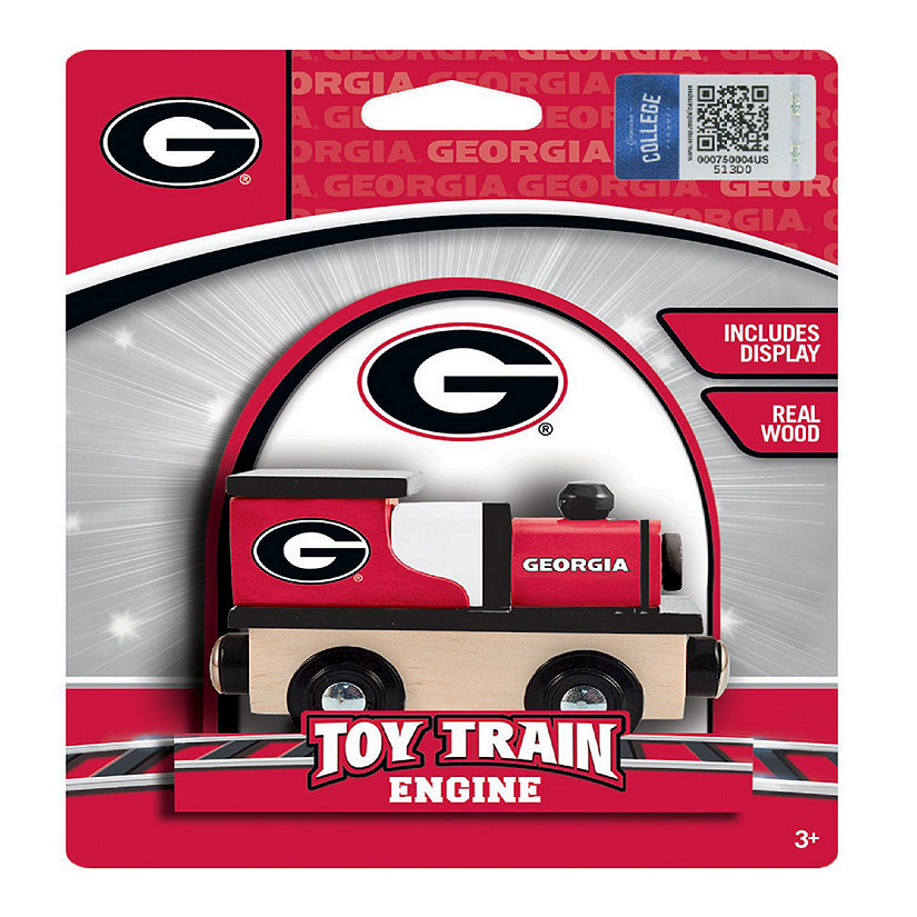 Officially Licensed NCAA Georgia Bulldogs Wooden Toy Train Engine For Kids Image
