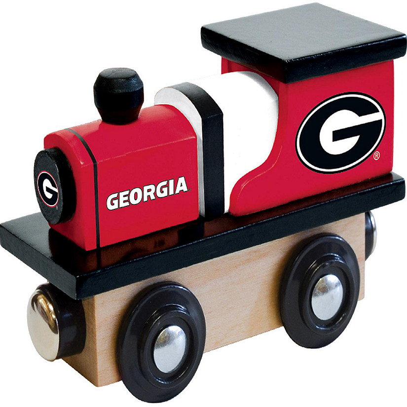 Officially Licensed NCAA Georgia Bulldogs Wooden Toy Train Engine For Kids Image