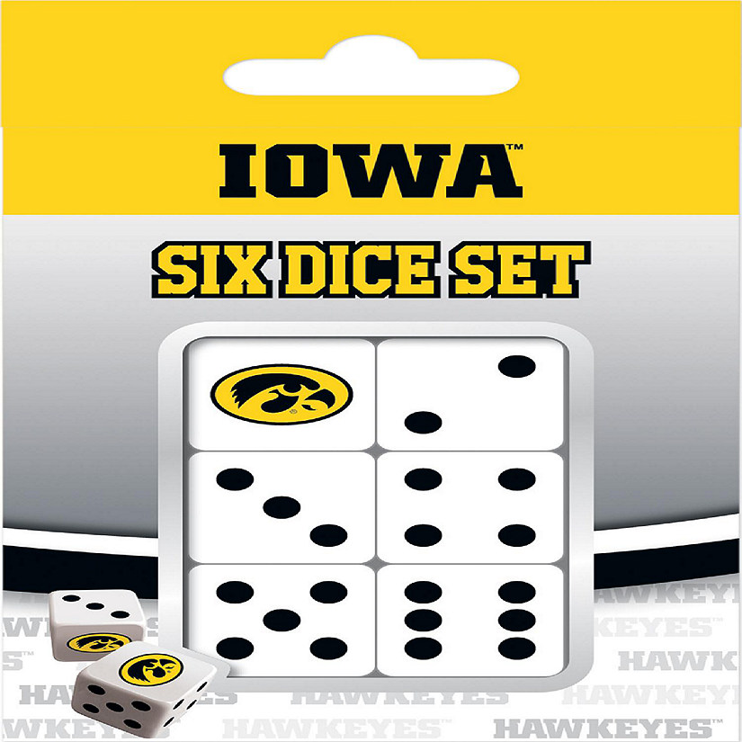 Officially Licensed NCAA Iowa Hawkeyes 6 Piece D6 Gaming Dice Set Image