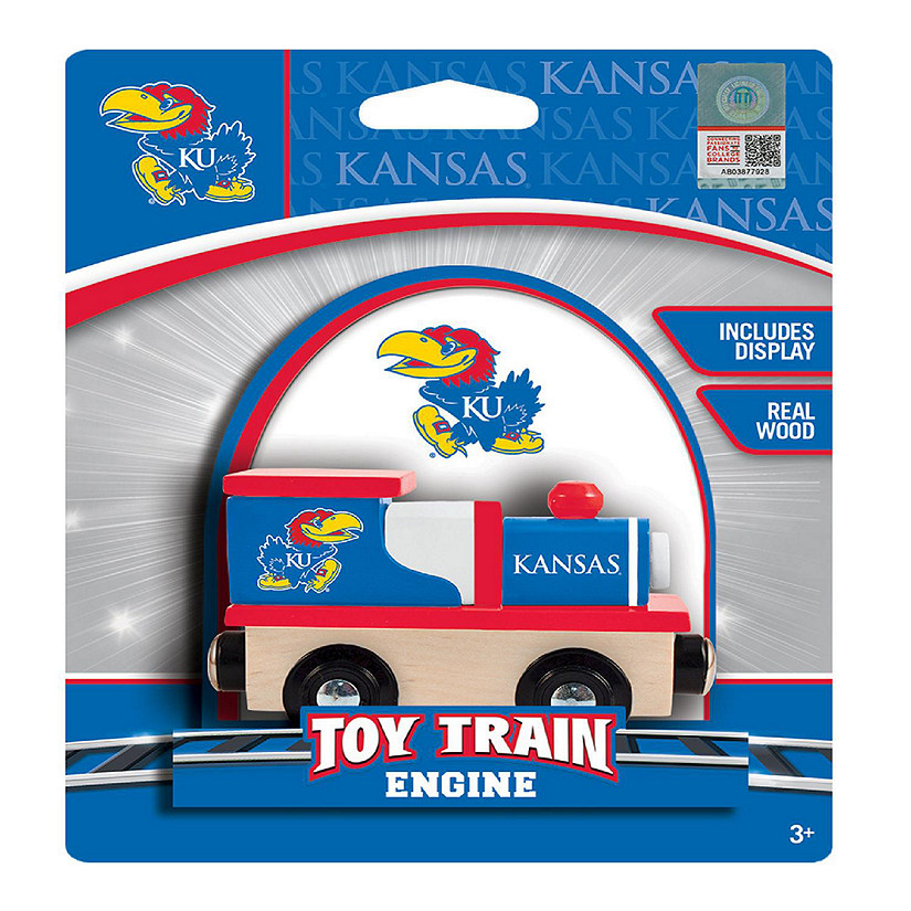 Officially Licensed NCAA Kansas Jayhawks Wooden Toy Train Engine For Kids Image