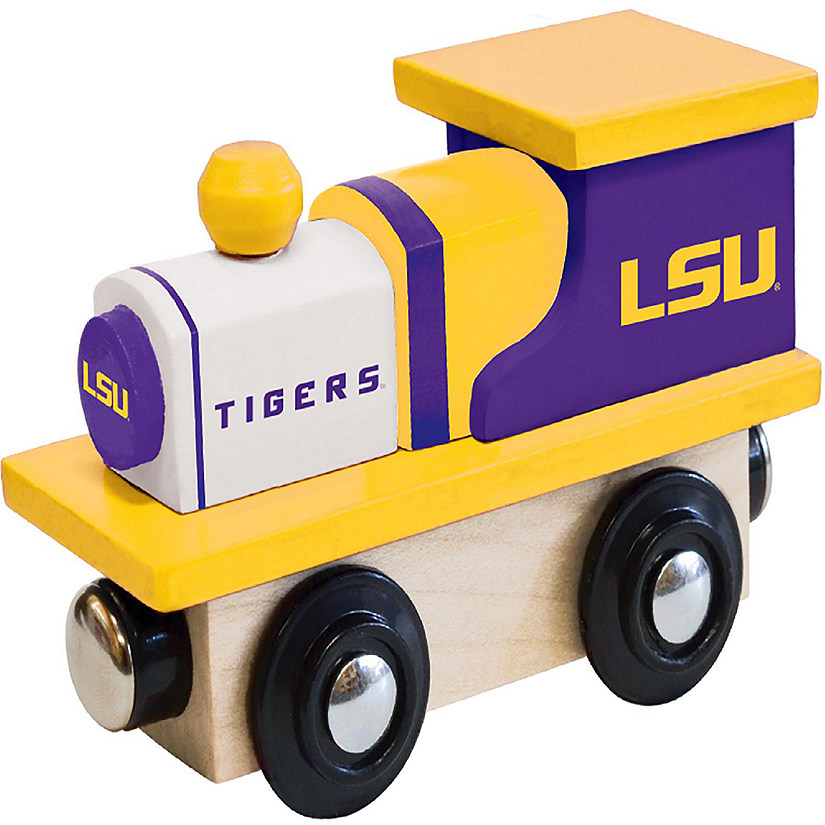 Officially Licensed NCAA LSU Tigers Wooden Toy Train Engine For Kids Image