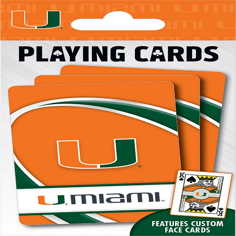 Officially Licensed NCAA Miami Hurricanes Playing Cards - 54 Card Deck Image