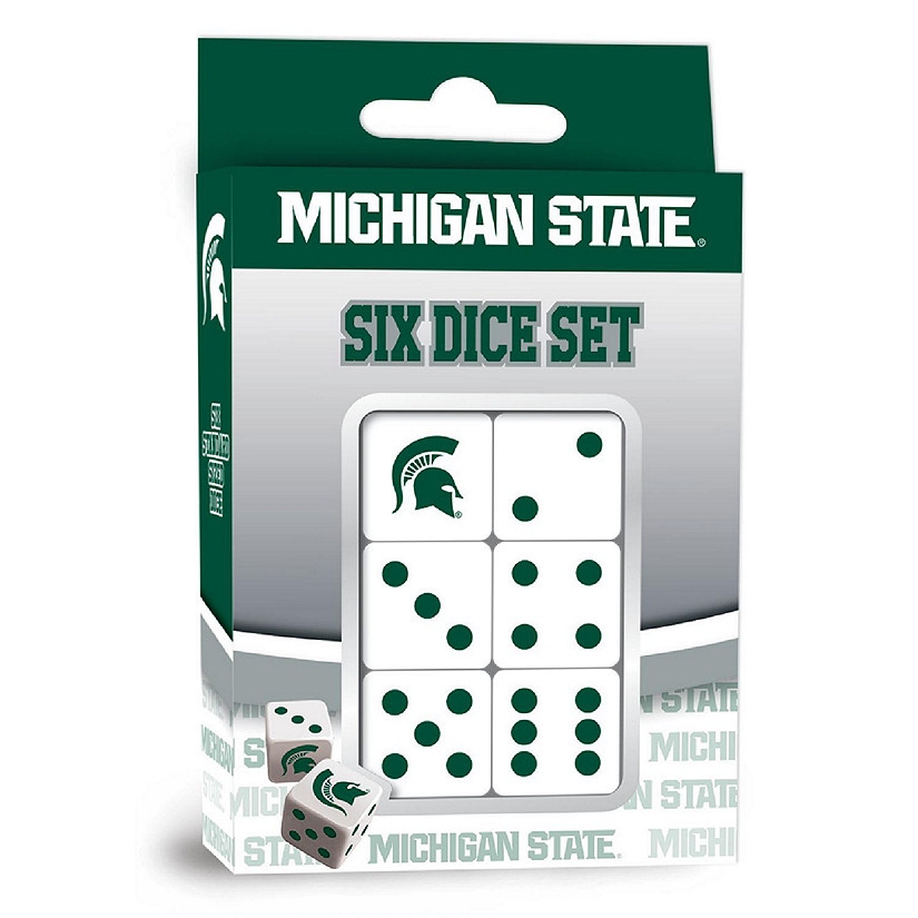 Officially Licensed NCAA Michigan State Spartans 6 Piece D6 Gaming Dice Set Image