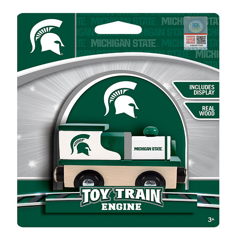 Officially Licensed NCAA Michigan State Spartans Wooden Toy Train Engine For Kids Image