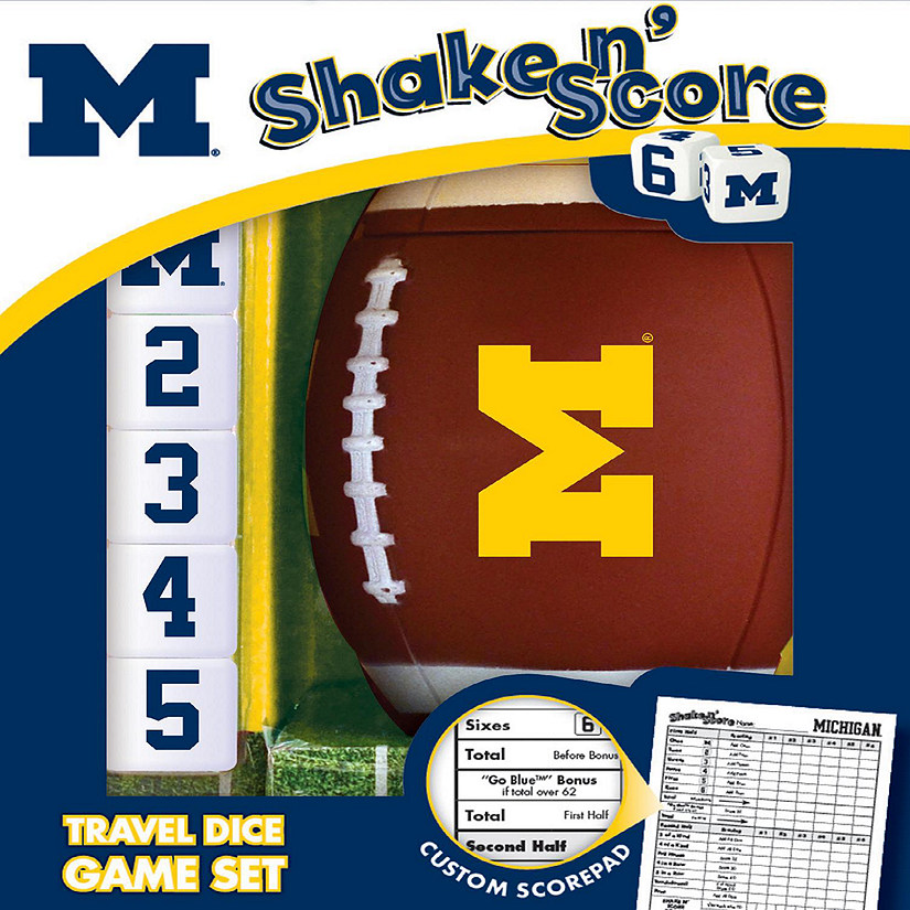 Officially Licensed NCAA Michigan Wolverines Shake N Score Dice Game Image