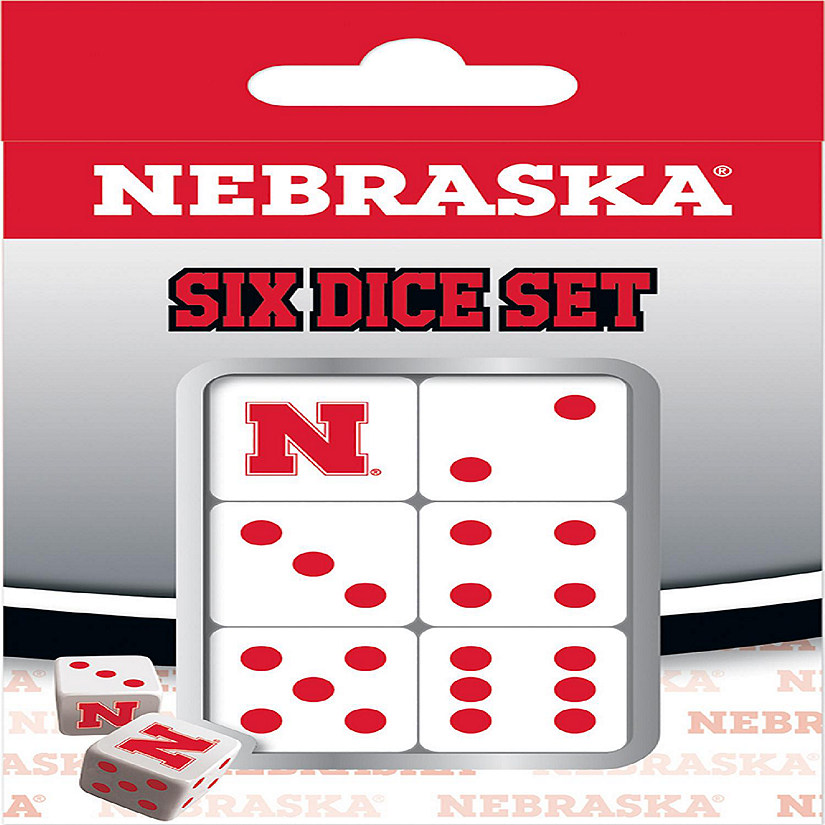 Officially Licensed NCAA Nebraska Cornhuskers 6 Piece D6 Gaming Dice Set Image