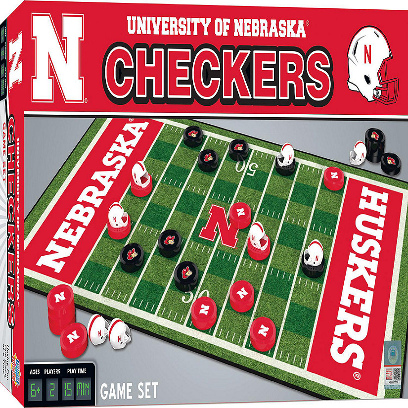 Officially licensed NCAA Nebraska Cornhuskers Checkers Board Game ages 6+ Image