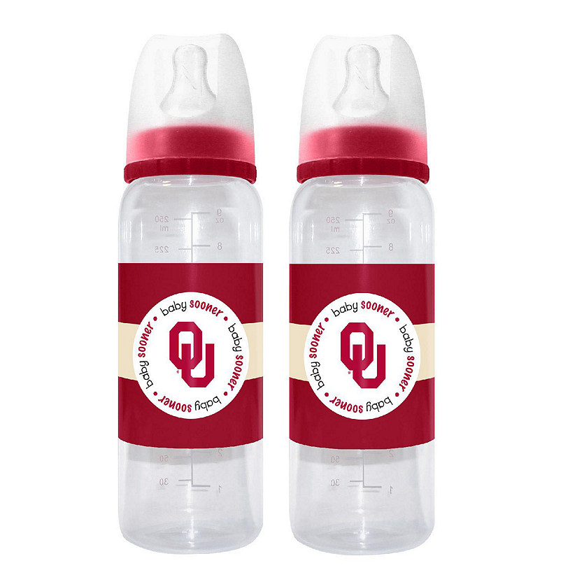 Officially Licensed NCAA Oklahoma Sooners 9oz Infant Baby Bottle 2 Pack Image