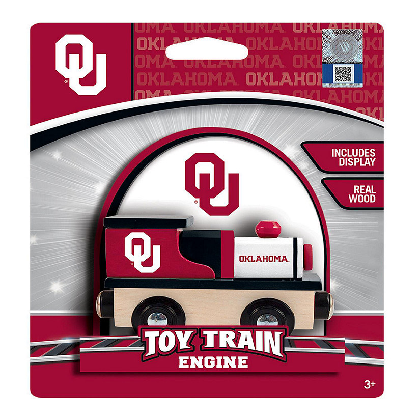Officially Licensed NCAA Oklahoma Sooners Wooden Toy Train Engine For Kids Image
