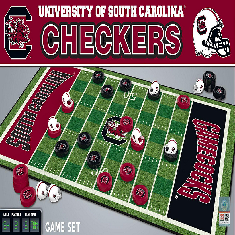 Officially licensed NCAA South Carolina Gamecocks Checkers Board Game ages 6+ Image