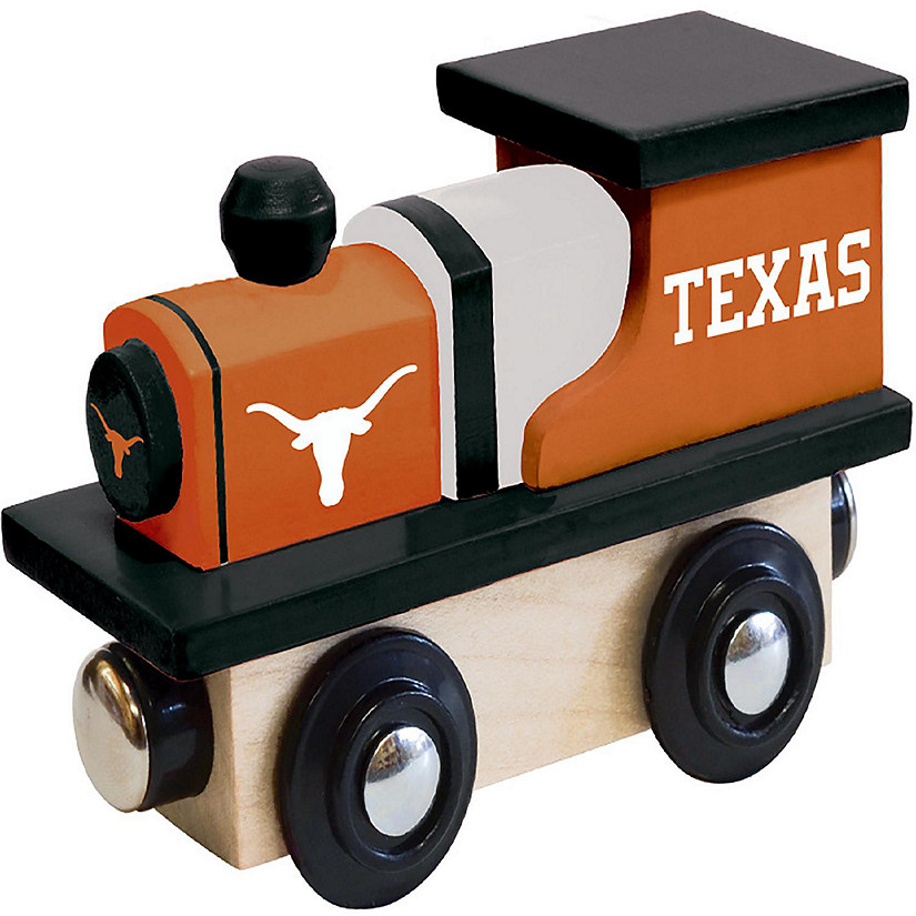 Officially Licensed NCAA Texas Longhorns Wooden Toy Train Engine For Kids Image