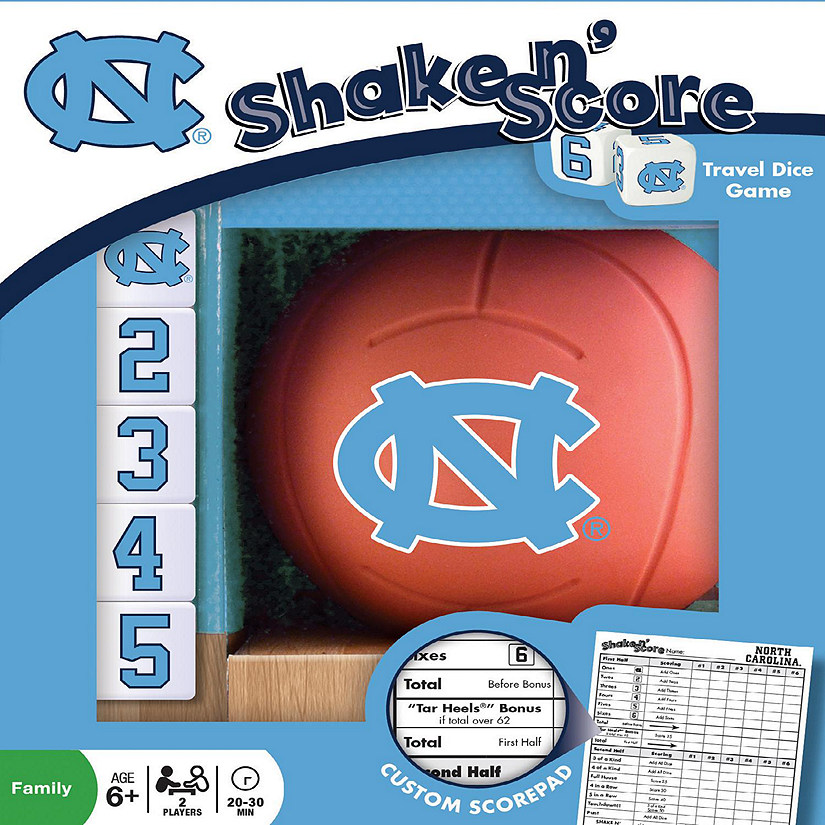 Officially Licensed NCAA UNC Tar Heels Shake N Score Dice Game Image