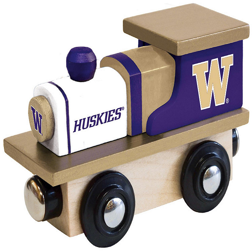 Officially Licensed NCAA Washington Huskies Wooden Toy Train Engine For Kids Image