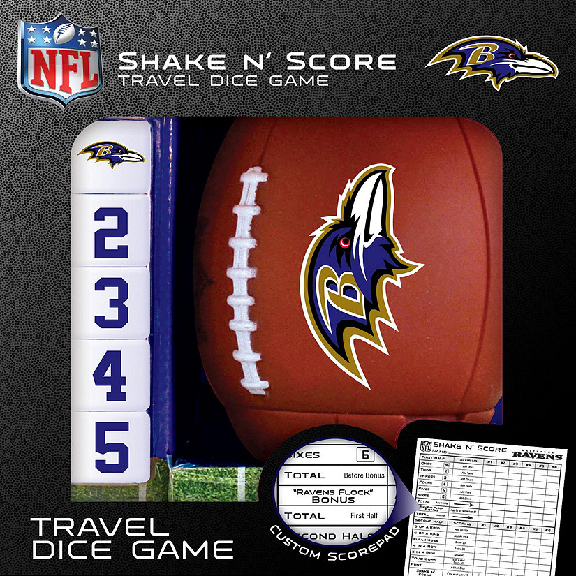 Officially Licensed NFL Baltimore Ravens Shake N Score Dice Game Image