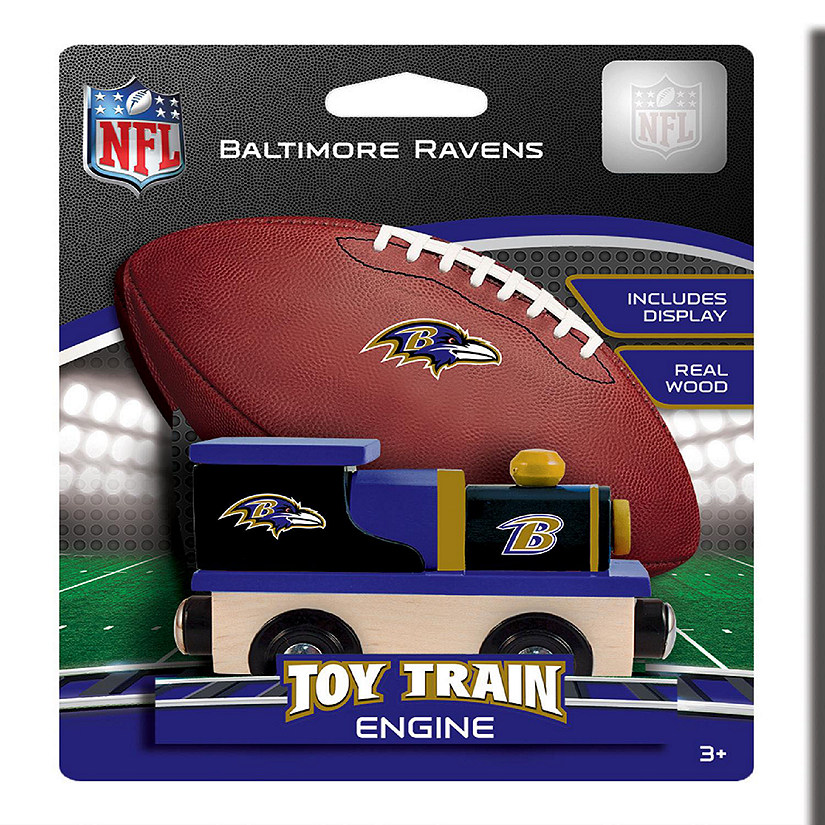 Officially Licensed NFL Baltimore Ravens Wooden Toy Train Engine For Kids Image