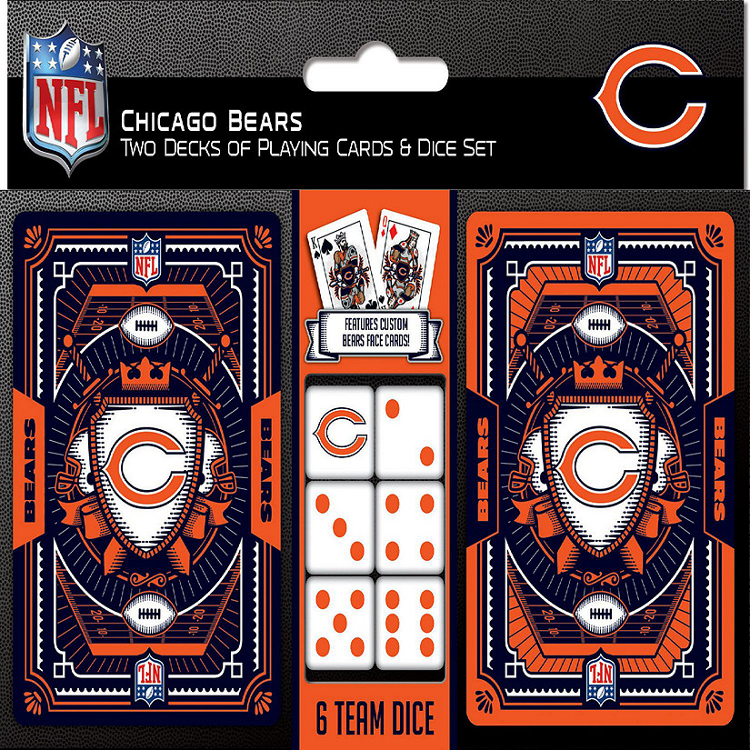 Officially Licensed NFL Chicago Bears 2-Pack Playing cards & Dice set Image