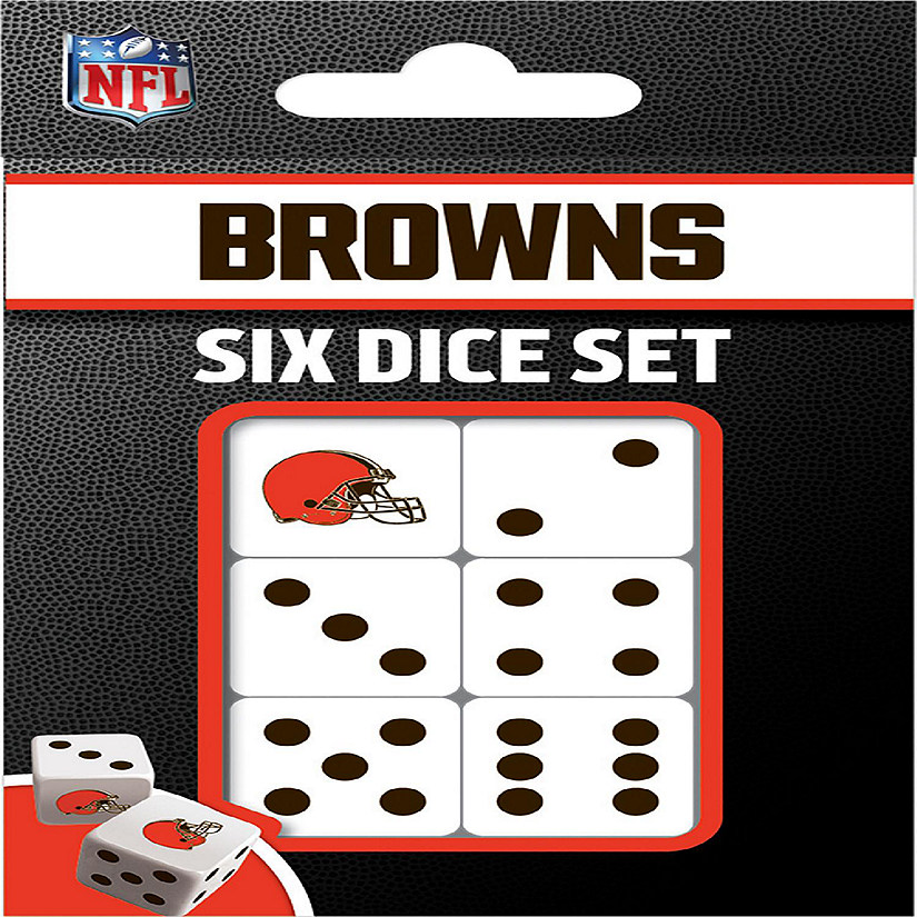 Officially Licensed NFL Cleveland Browns 6 Piece D6 Gaming Dice Set Image