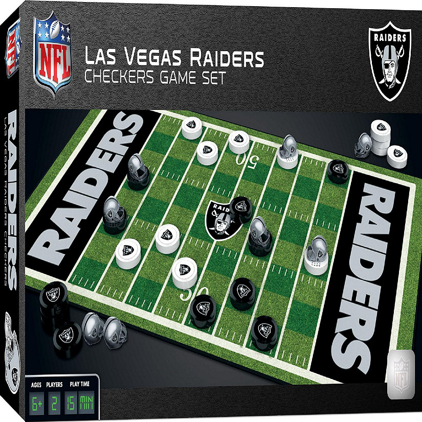Officially licensed NFL Las Vegas Raiders Checkers Board Game ages 6+ Image