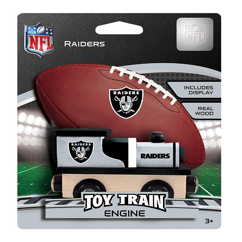 Officially Licensed NFL Las Vegas Raiders Wooden Toy Train Engine For Kids Image