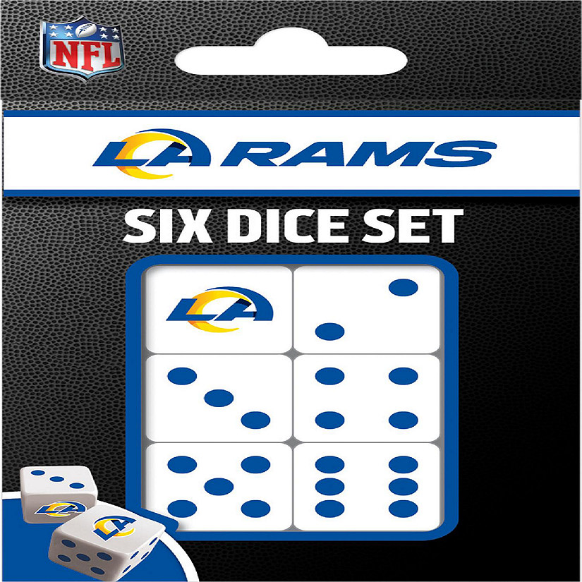 Officially Licensed NFL Los Angeles Rams 6 Piece D6 Gaming Dice Set