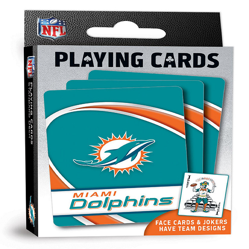 Officially Licensed NFL Miami Dolphins Playing Cards - 54 Card Deck Image