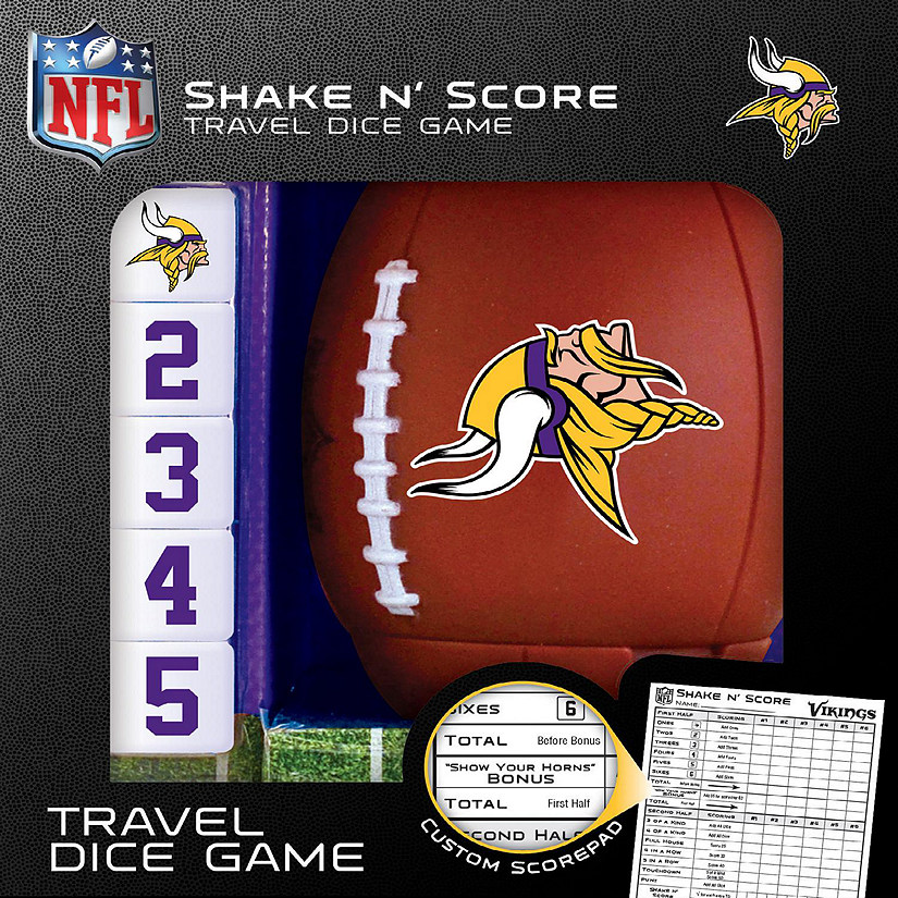 Officially Licensed NFL Minnesota Vikings Shake N Score Dice Game Image