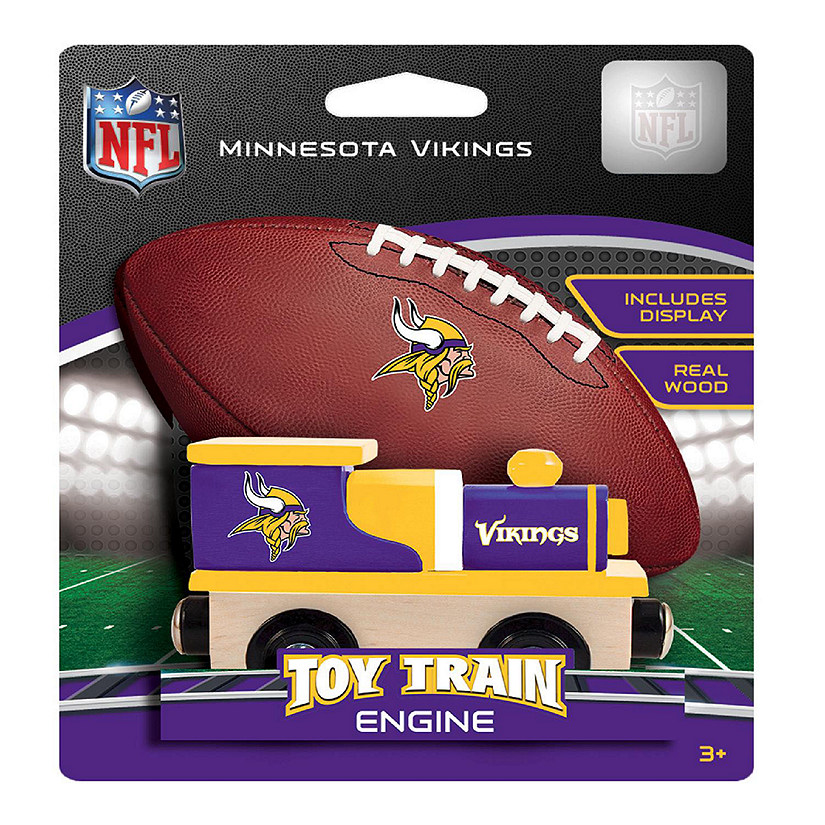 Officially Licensed NFL Minnesota Vikings Wooden Toy Train Engine For Kids Image