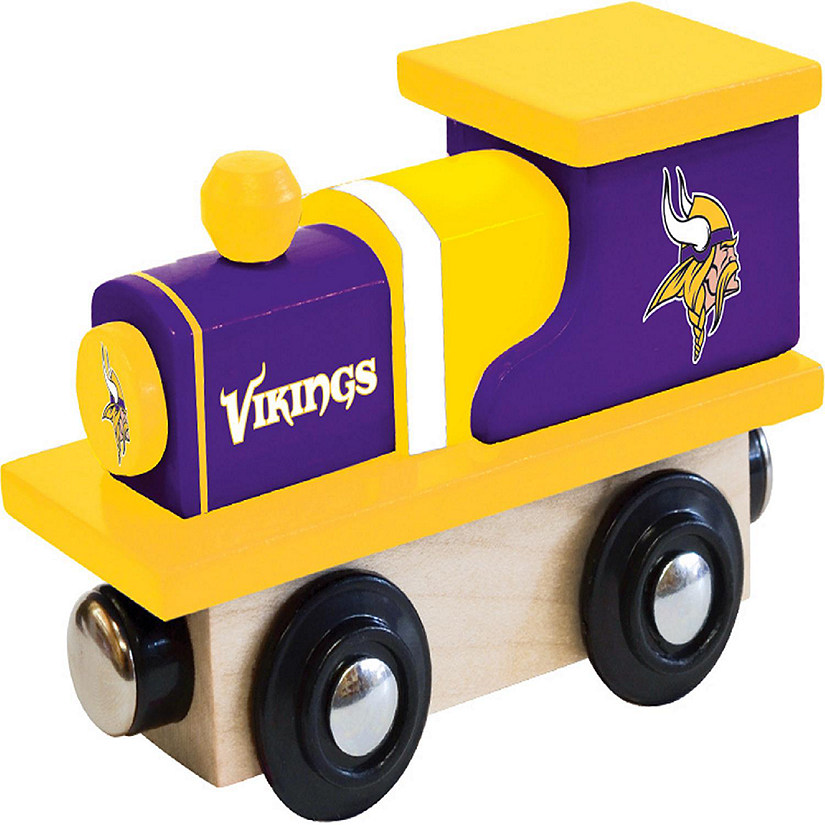 Officially Licensed NFL Minnesota Vikings Wooden Toy Train Engine For Kids Image